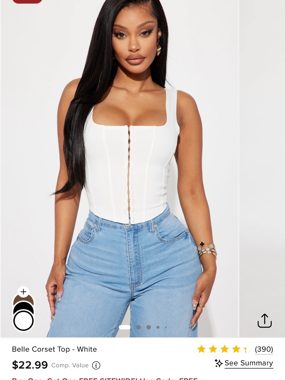 Fashion Nova White Belle Corset Top - White